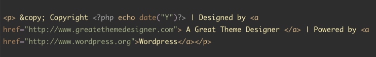 Add a Copyright notice to the footer of a WordPress site